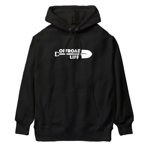 オフロードライフ スコップデザイン クロカン ホワイト Heavyweight Hoodie