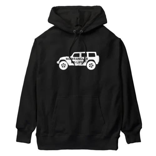 ノーラングラーノーライフ ジープ ホワイト Heavyweight Hoodie