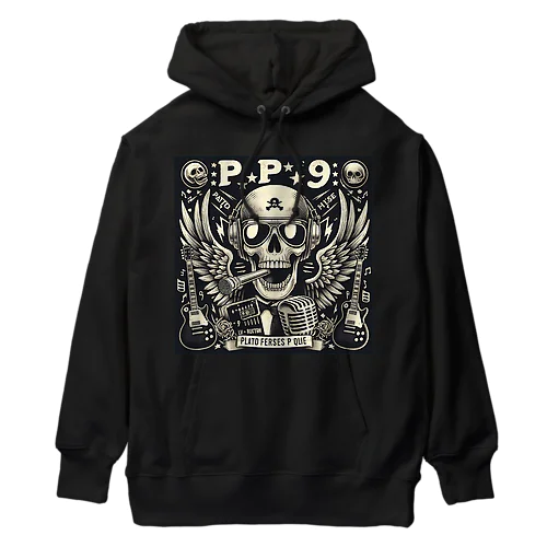 バンド風Tシャツ　髑髏 Heavyweight Hoodie