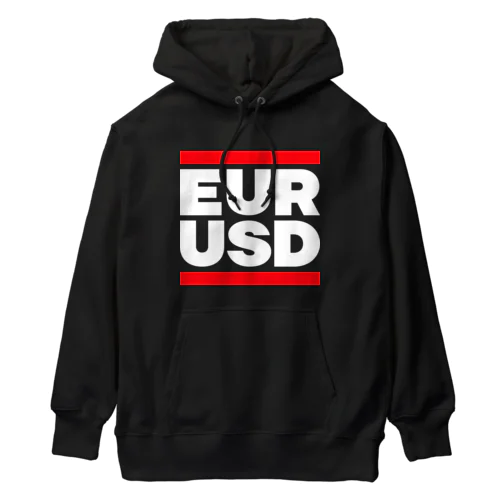 ユロドル ユーロドル EURUSD FX 為替 両替 　白字白　フォント  トレーダー　トレード　投資家 Heavyweight Hoodie