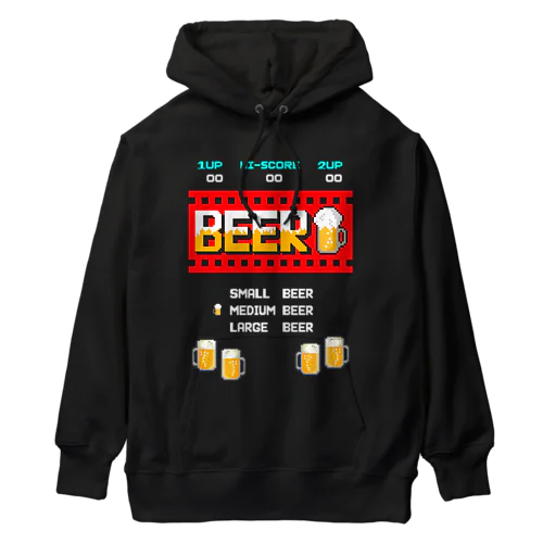 レトロゲーム風なビール Heavyweight Hoodie