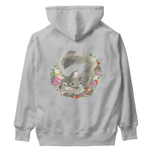 お花のリースとにゃんこ Heavyweight Hoodie