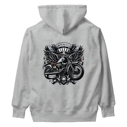 Rebel Ride: ビンテージバイカー Heavyweight Hoodie