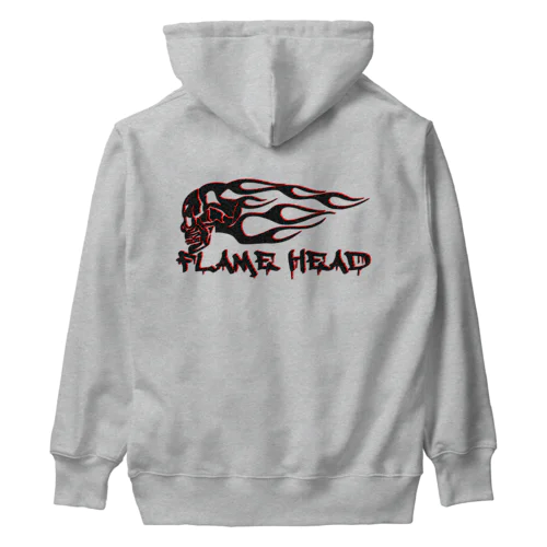 FLAME HEAD BLK&RED Heavyweight Hoodie