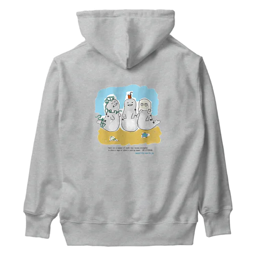 海ゴミに悩むアザラシ3兄弟 Heavyweight Hoodie