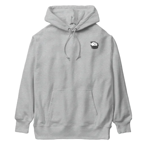 鍋からチラリ　おばけのブクボー　グレー Heavyweight Hoodie