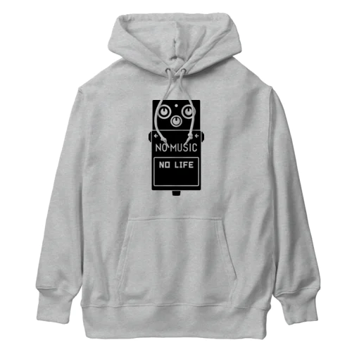 ノーミュージックノーライフ エフェクターデザイン ブラック Heavyweight Hoodie