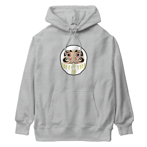 ［白］だるま 目標達成 達磨 Heavyweight Hoodie