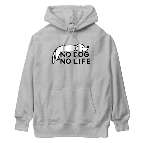 NO DOG NO LIFE(犬白塗り) Heavyweight Hoodie