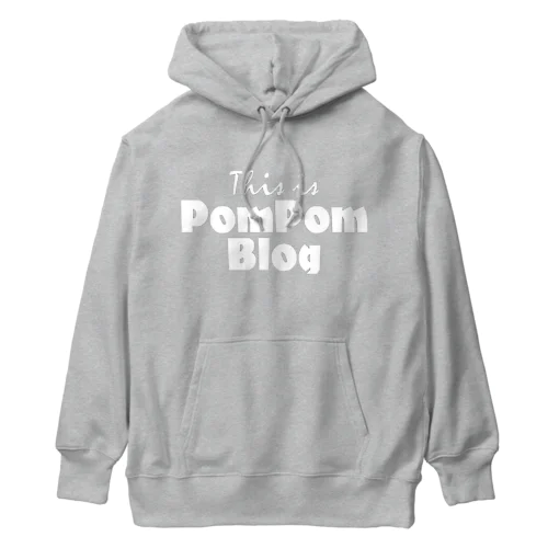 Mutant Pom Pom Blog Logo（white） ヘビーウェイトパーカー