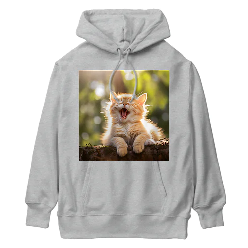 子猫のあくび　yawning kitty Heavyweight Hoodie