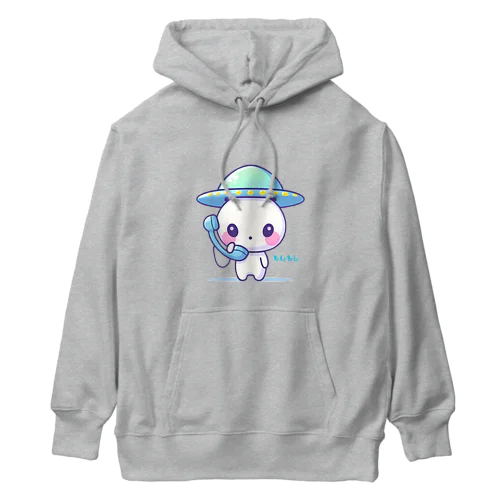 宇宙人の子どもが電話している Heavyweight Hoodie