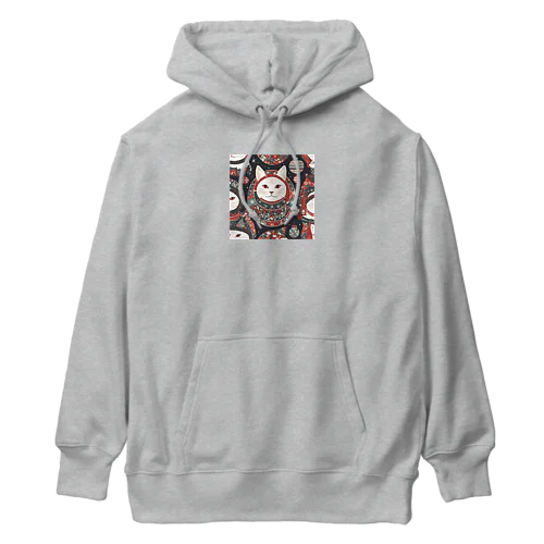 冬を楽しむキジトラさん Heavyweight Hoodie