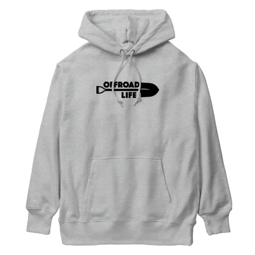 オフロードライフ スコップデザイン クロカン ブラック Heavyweight Hoodie