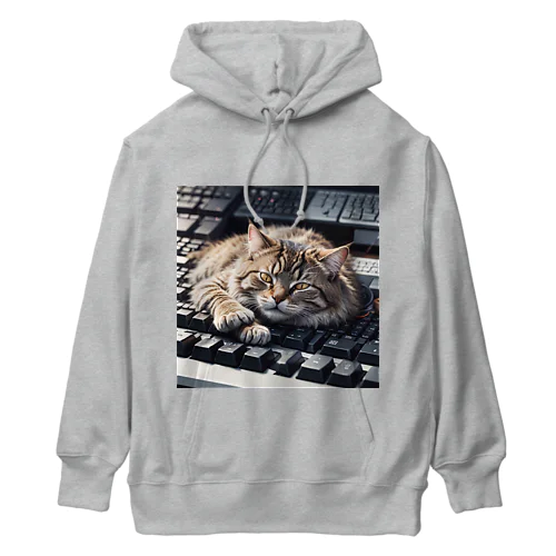 猫とキーボード Heavyweight Hoodie