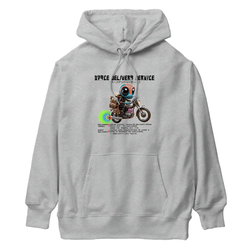 プレミアムワープ配達がめちゃ速っ!スペース・デリバリー・サービス!(淡色用) Heavyweight Hoodie