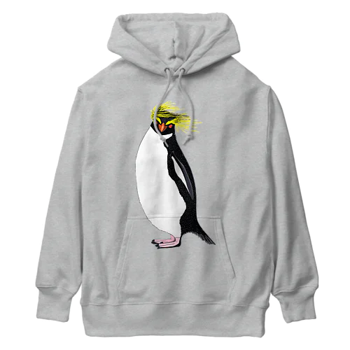 　風に吹かれるイワトビペンギンさん(文字無しバージョン Heavyweight Hoodie