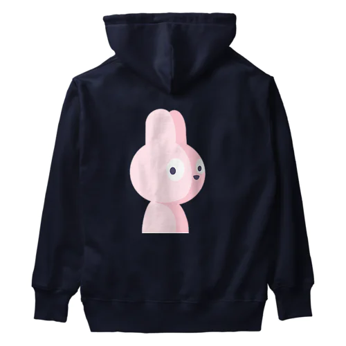 後ろにピンクのウサギ Heavyweight Hoodie