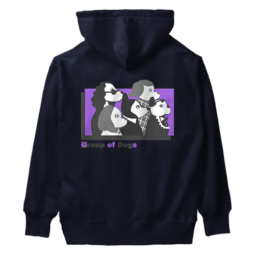 犬の群像（紫） Heavyweight Hoodie