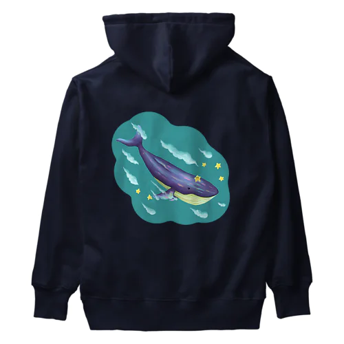 星と泳ぐシロナガスクジラ Heavyweight Hoodie