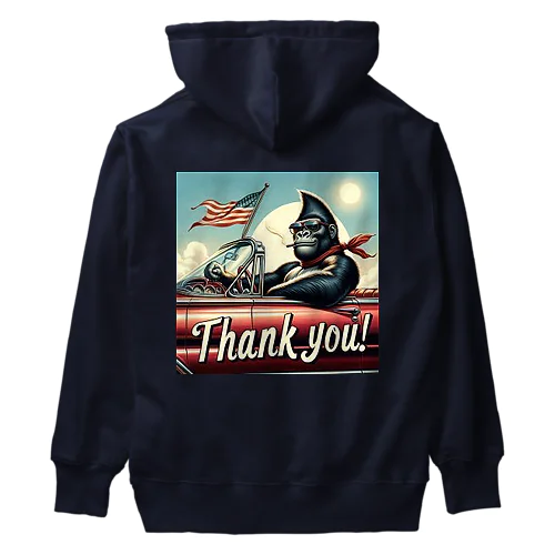 ゴリラのThank you！（赤い車①） Heavyweight Hoodie