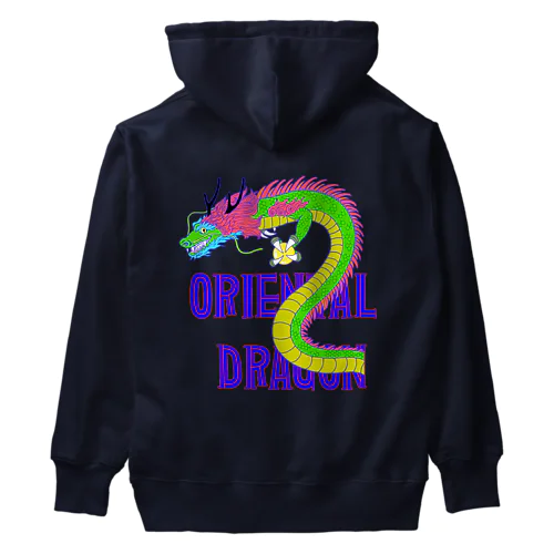 ORIENTAL DRAGON（龍）英字 バックプリント Heavyweight Hoodie