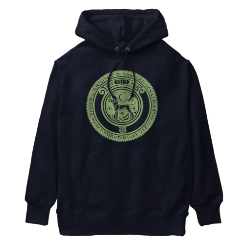 番犬と上弦の月（緑） Heavyweight Hoodie