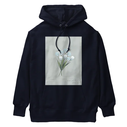 💐 mint green gray × white gray blue . Heavyweight Hoodie