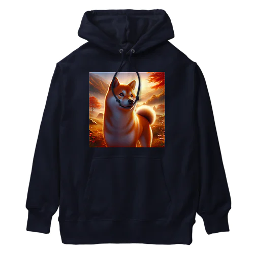 夕方の黄昏　柴犬 Heavyweight Hoodie