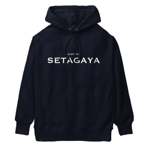 世田谷グッズ　ホワイトlive in setagaya ロゴ Heavyweight Hoodie