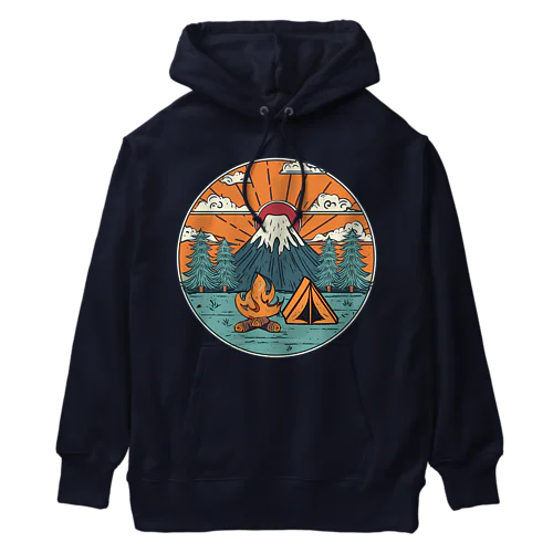 富士山とキャンプ Heavyweight Hoodie