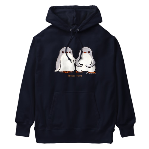 ふたごのジェンツーペンギン(ロゴあり) Heavyweight Hoodie