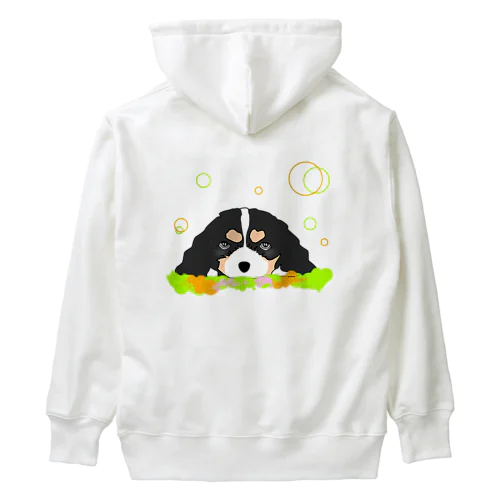 キャバリアトライカラー癒し犬 Heavyweight Hoodie