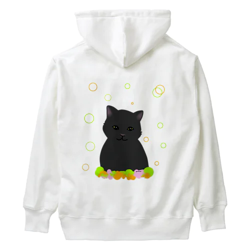 癒し猫 黒猫 Heavyweight Hoodie