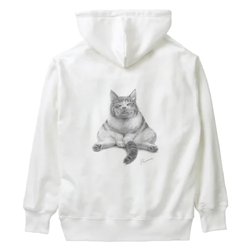 トラ猫　ふみふみさん　フミフミ猫　丸顔　笑顔猫 Heavyweight Hoodie