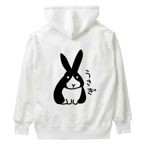 【バックプリント】白黒うさぎ Heavyweight Hoodie