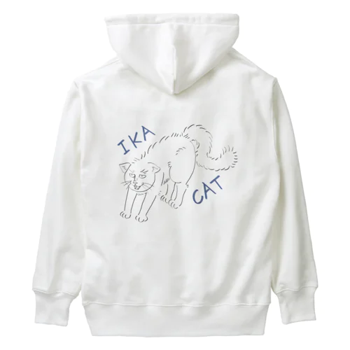 イカキャット(ブルー) Heavyweight Hoodie