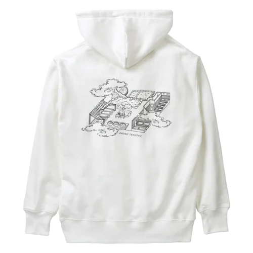 お風呂天国（ブラック） Heavyweight Hoodie