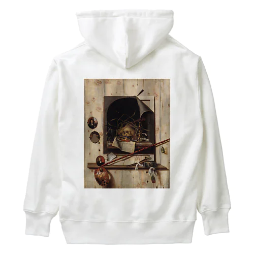 ヴァニタス画のあるアトリエの壁 / Trompe l'oeil with Studio Wall and Vanitas Still Life Heavyweight Hoodie