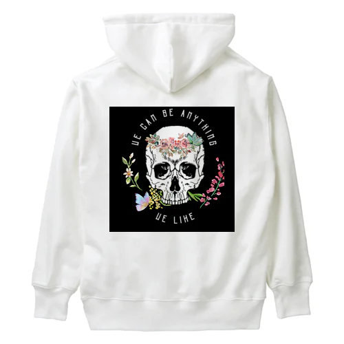 スカルお花＆ちょうちょシリーズ Heavyweight Hoodie