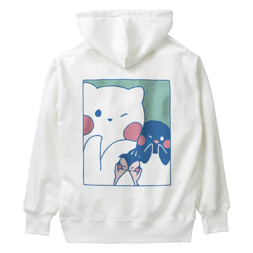 かわいいポーズのしろぎんしま Heavyweight Hoodie