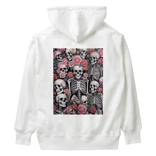 薔薇とドクロ Heavyweight Hoodie