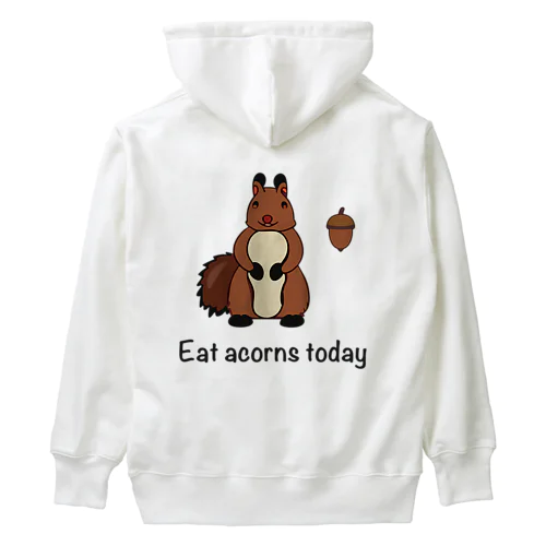 Eat acorns today（エゾリス） ヘビーウェイトパーカー