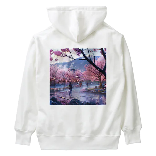 満開の桜を鑑賞する私 アメジスト 2846 Heavyweight Hoodie