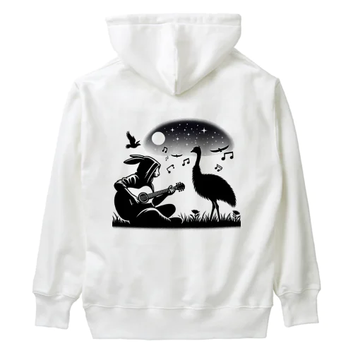 ウサギ　ギター　エミュー Heavyweight Hoodie