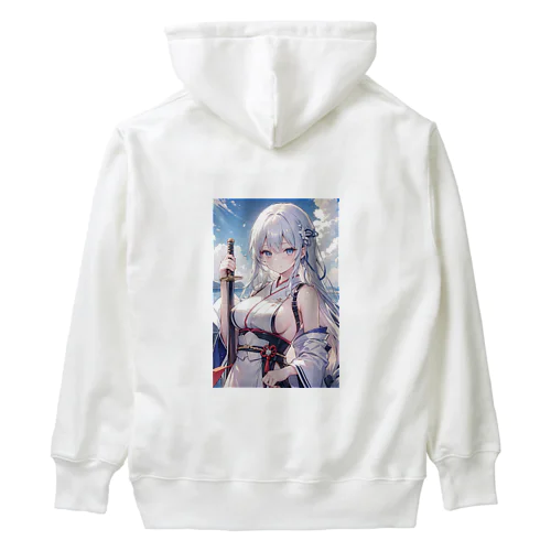 日本刀をもった美少女 Heavyweight Hoodie