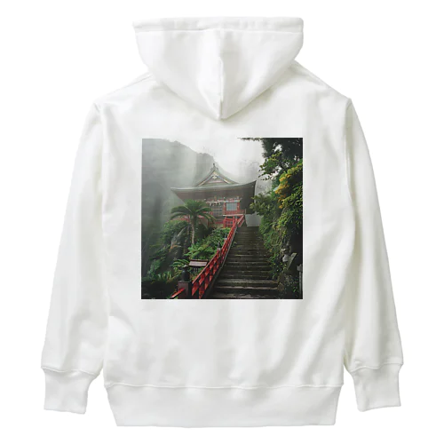 山頂にある神秘的な神社 アメジスト2846 Heavyweight Hoodie