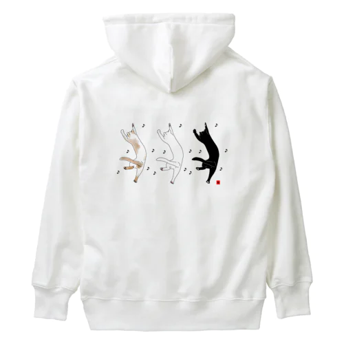 良いことがあった白猫黒猫ぶち猫。バックプリント Heavyweight Hoodie