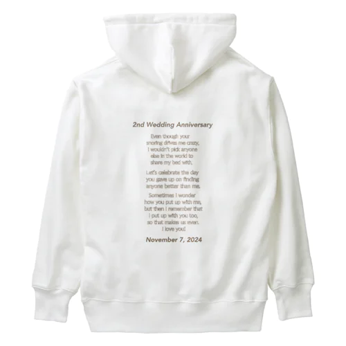 2nd wedding anniversary Heavyweight Hoodie