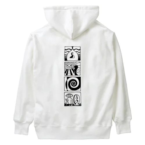 太陽の眼 文字絵SP(黒/縦長/両面) Heavyweight Hoodie